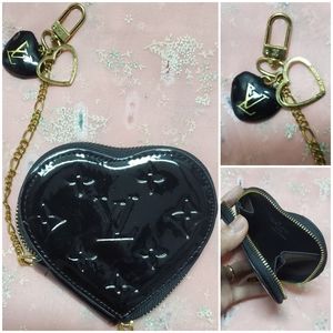 Heart shaped coin purse with chain